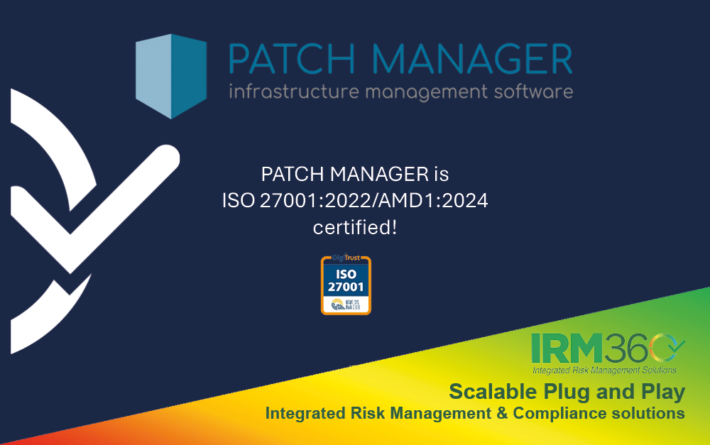 We congratulate our CyberManager user Patchmanager on achieving ISO/IEC 27001:2022/AMD1:2024 certification! 🎉